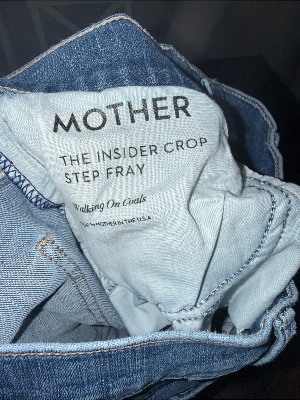 Mother Denim The Insider Crop Fray Jeans in Walking On Coals Size 26 - Picture 7 of 13